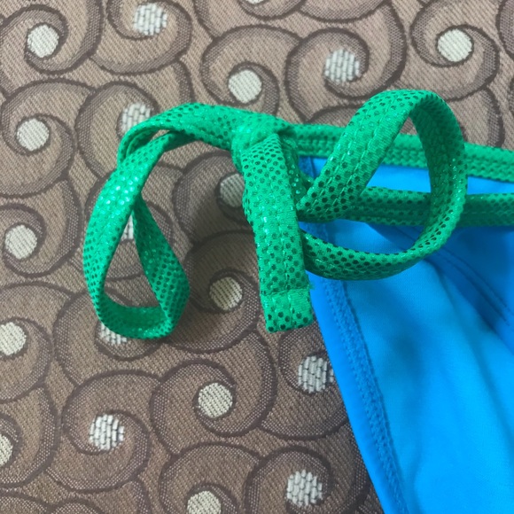 NWT OP Blue and Green Shimmer Bikini Bottom - Picture 3 of 6